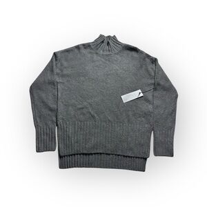 Rachel Zoe Mock Neck Ribbed Hem Sweater | Gray | Size XL | NWT